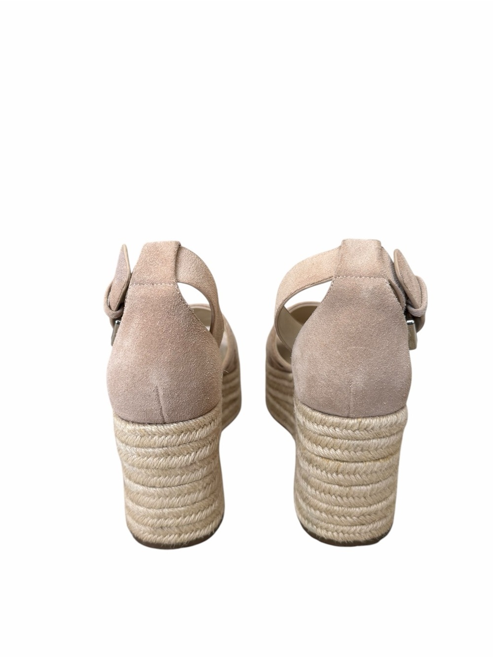 Marc Fisher Varin Tan Leather 3.5" Wedge Heel Platform Espadrilles Sandals 8.5 - Picture 7 of 14